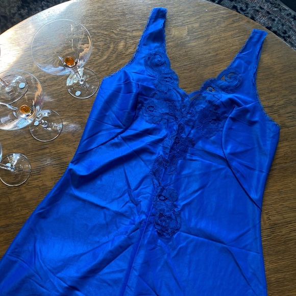 Vintage Blue Slip Dress - Picture 2 of 7